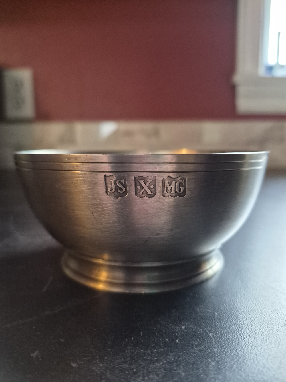 Vintage John Somers Footed Pewter Bowl